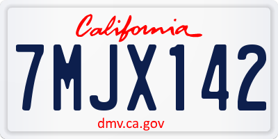 CA license plate 7MJX142