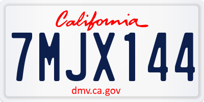 CA license plate 7MJX144