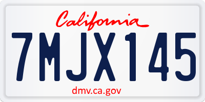 CA license plate 7MJX145