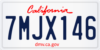 CA license plate 7MJX146