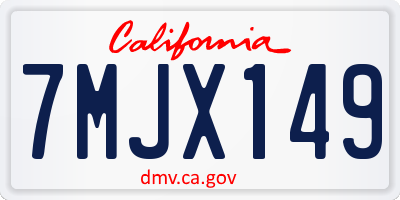 CA license plate 7MJX149
