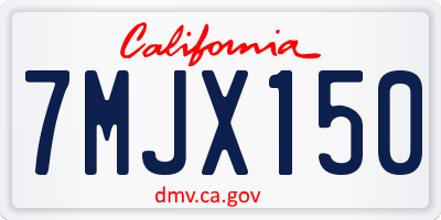 CA license plate 7MJX150