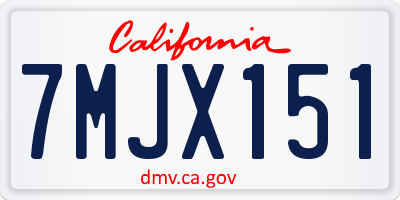 CA license plate 7MJX151