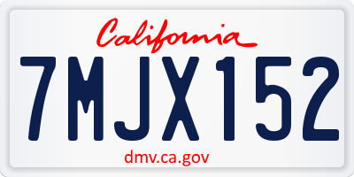 CA license plate 7MJX152