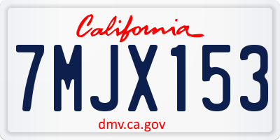 CA license plate 7MJX153