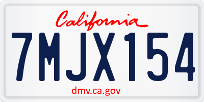 CA license plate 7MJX154