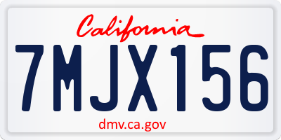 CA license plate 7MJX156