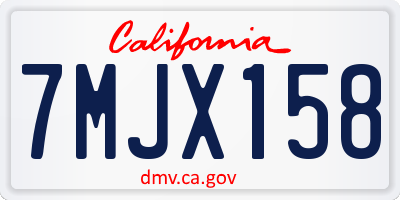 CA license plate 7MJX158