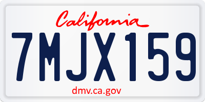 CA license plate 7MJX159