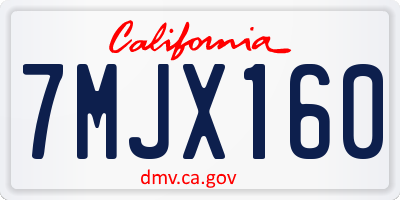 CA license plate 7MJX160