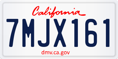 CA license plate 7MJX161