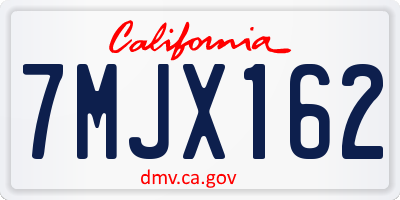 CA license plate 7MJX162