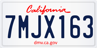CA license plate 7MJX163