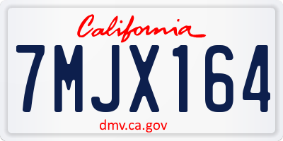 CA license plate 7MJX164