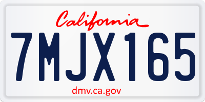 CA license plate 7MJX165