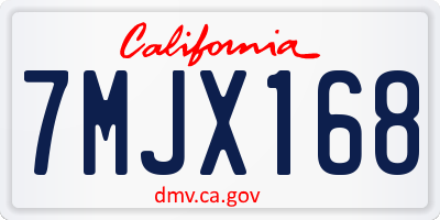 CA license plate 7MJX168
