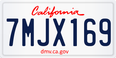 CA license plate 7MJX169