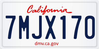 CA license plate 7MJX170