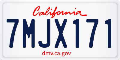 CA license plate 7MJX171