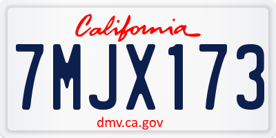 CA license plate 7MJX173