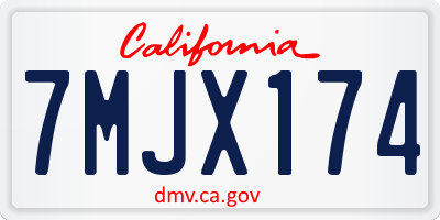 CA license plate 7MJX174