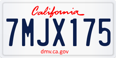 CA license plate 7MJX175