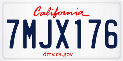 CA license plate 7MJX176