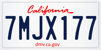 CA license plate 7MJX177