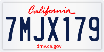 CA license plate 7MJX179