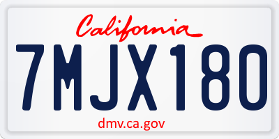 CA license plate 7MJX180