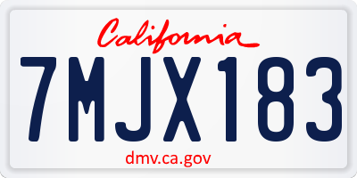 CA license plate 7MJX183