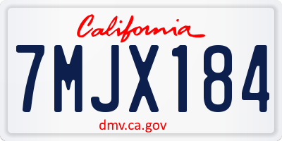 CA license plate 7MJX184