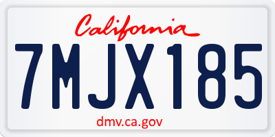 CA license plate 7MJX185