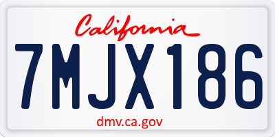 CA license plate 7MJX186