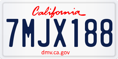 CA license plate 7MJX188