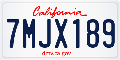 CA license plate 7MJX189