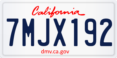 CA license plate 7MJX192