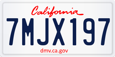 CA license plate 7MJX197
