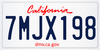 CA license plate 7MJX198