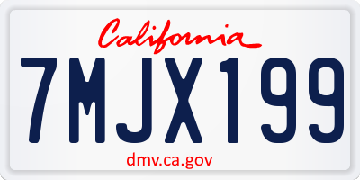 CA license plate 7MJX199
