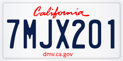 CA license plate 7MJX201