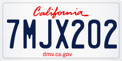 CA license plate 7MJX202