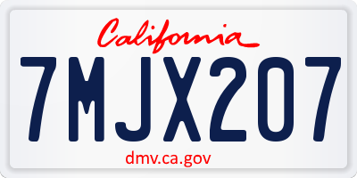 CA license plate 7MJX207