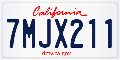 CA license plate 7MJX211
