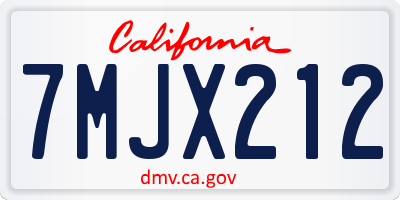 CA license plate 7MJX212