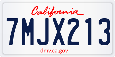 CA license plate 7MJX213