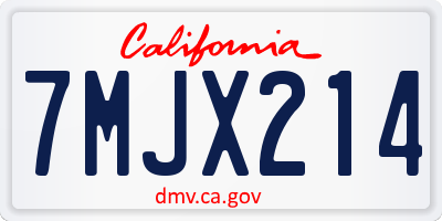 CA license plate 7MJX214