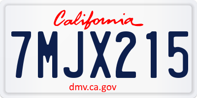 CA license plate 7MJX215