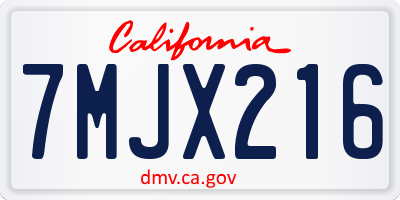 CA license plate 7MJX216