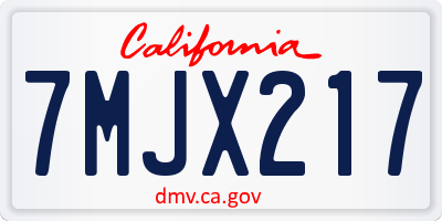 CA license plate 7MJX217